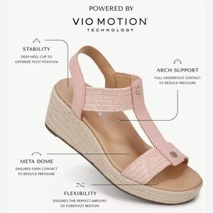 Vionic Calera Espadrille Pink Blush Wedges Size 9